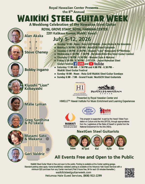 2026 Waikīkī Steel Guitar Week Poster